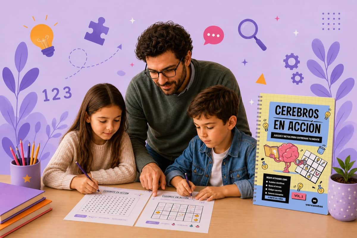 Niño resolviendo uno de los retos de Cerebros en Acción